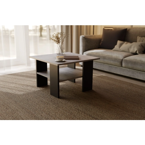 Stolik kawowy kwadratowy ST1 beton/czarny 60x60 cm